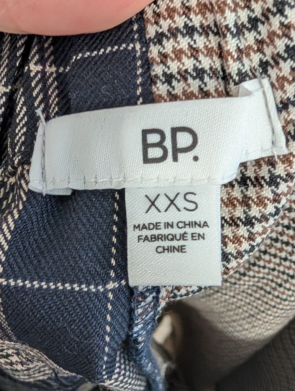 BP. Split Plaid Wide Leg Pants | Mixed Print Trouser XXS - Picture 4 of 6